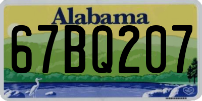 AL license plate 67BQ207