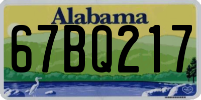 AL license plate 67BQ217