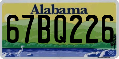 AL license plate 67BQ226