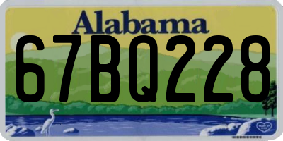 AL license plate 67BQ228