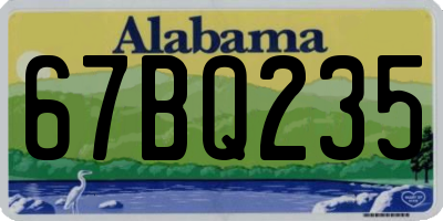 AL license plate 67BQ235