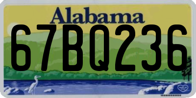 AL license plate 67BQ236