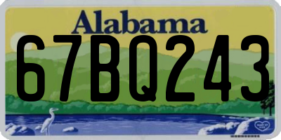 AL license plate 67BQ243