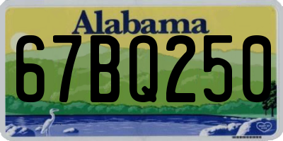 AL license plate 67BQ250
