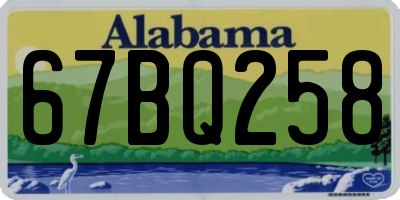 AL license plate 67BQ258