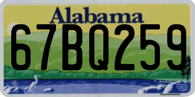 AL license plate 67BQ259
