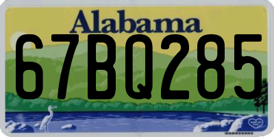 AL license plate 67BQ285