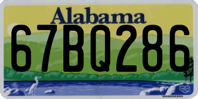AL license plate 67BQ286