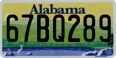 AL license plate 67BQ289