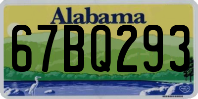 AL license plate 67BQ293