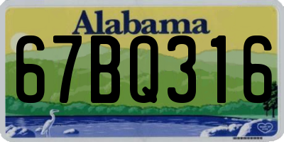 AL license plate 67BQ316