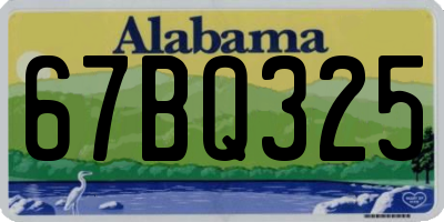AL license plate 67BQ325