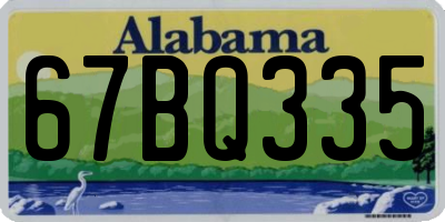 AL license plate 67BQ335