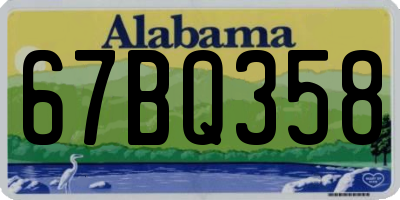 AL license plate 67BQ358