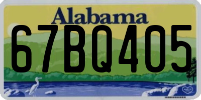 AL license plate 67BQ405
