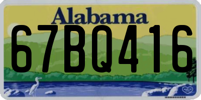 AL license plate 67BQ416