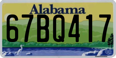 AL license plate 67BQ417