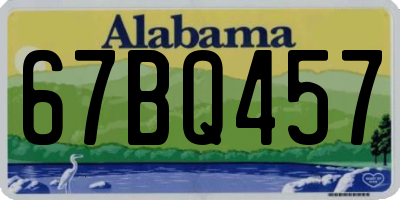 AL license plate 67BQ457