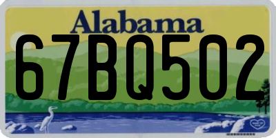 AL license plate 67BQ502