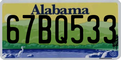 AL license plate 67BQ533