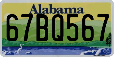 AL license plate 67BQ567