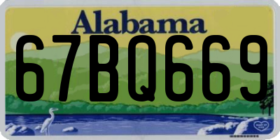 AL license plate 67BQ669