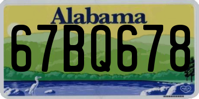 AL license plate 67BQ678