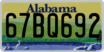 AL license plate 67BQ692