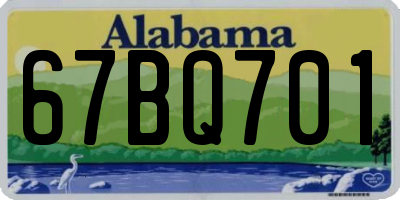 AL license plate 67BQ701
