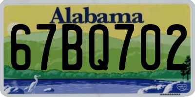 AL license plate 67BQ702