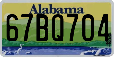 AL license plate 67BQ704