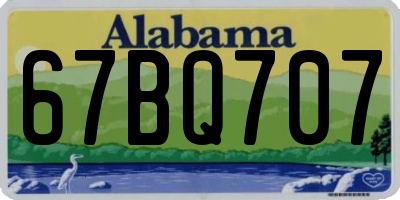 AL license plate 67BQ707