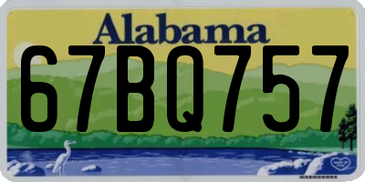 AL license plate 67BQ757