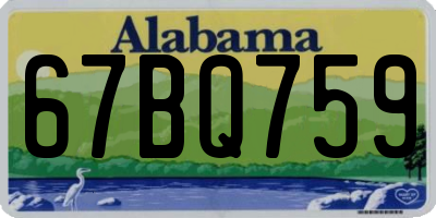 AL license plate 67BQ759