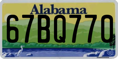 AL license plate 67BQ770