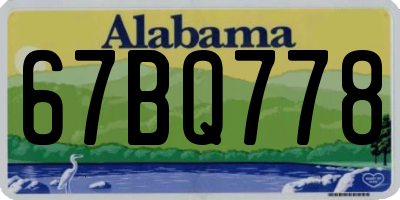 AL license plate 67BQ778