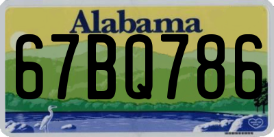AL license plate 67BQ786