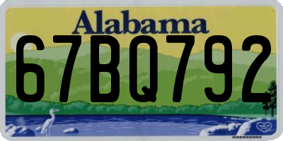 AL license plate 67BQ792