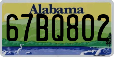 AL license plate 67BQ802