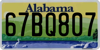 AL license plate 67BQ807