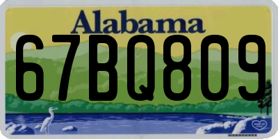 AL license plate 67BQ809
