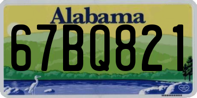 AL license plate 67BQ821