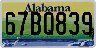 AL license plate 67BQ839