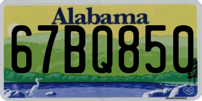 AL license plate 67BQ850