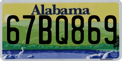 AL license plate 67BQ869