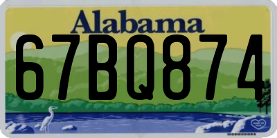 AL license plate 67BQ874