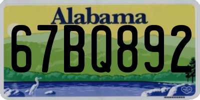 AL license plate 67BQ892