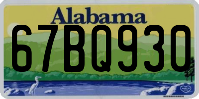 AL license plate 67BQ930