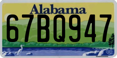 AL license plate 67BQ947