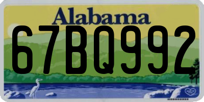 AL license plate 67BQ992